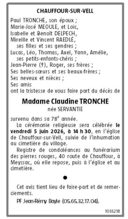 Avis de décès