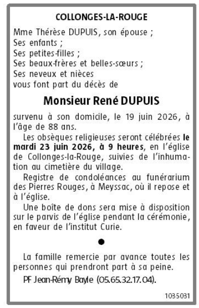 Avis de décès