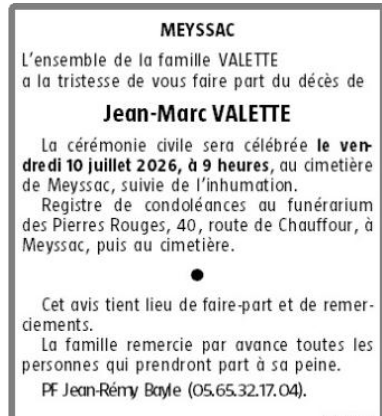 Avis de décès