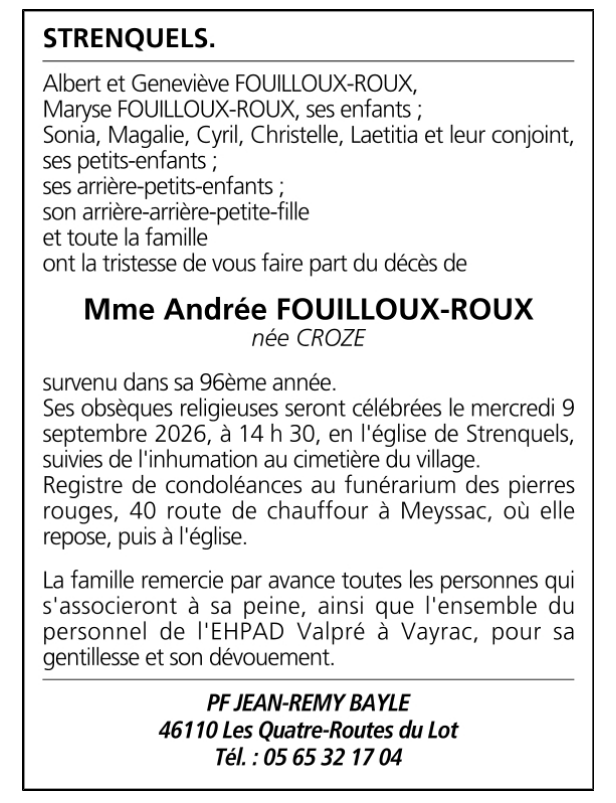 Avis de décès