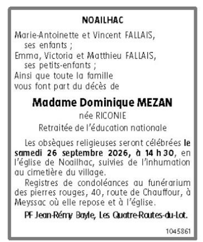 Avis de décès